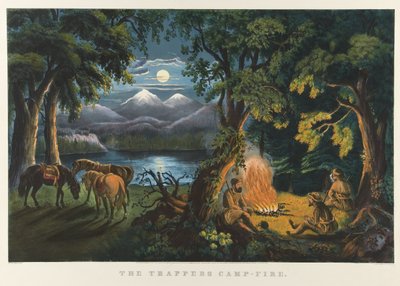 Táborový oheň Trapperů od Currier and Ives