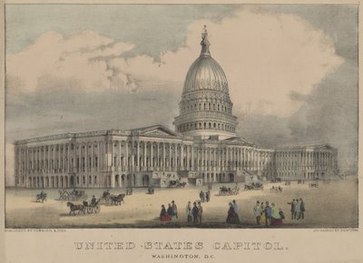 Kapitol Spojených států, Washington, DC 1872 (barevná litografie) od Currier and Ives