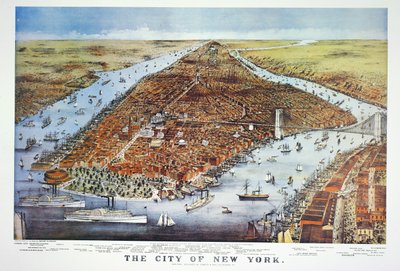 Město New York, 1876 od N. and Ives, J.M. Currier