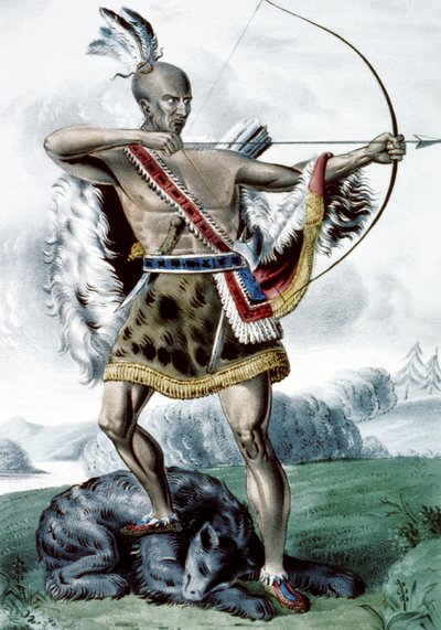 Indiánský lovec, 1845 od N. and Ives, J.M. Currier