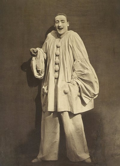 Pierrot Laughing (francouzský mim Charles Deburau), foto Gaspard-Felix Tournachon aka Nadar, c. 1855 od Nadar
