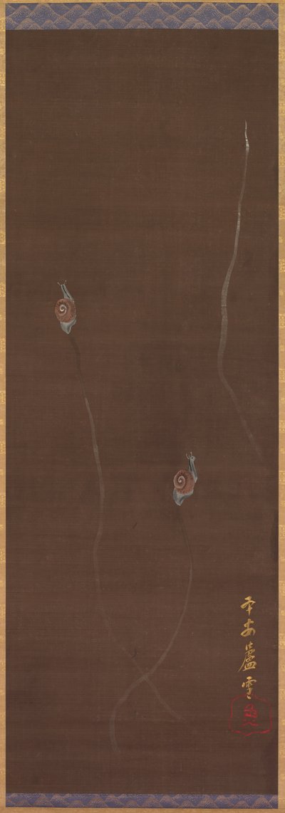 Šneci na zdi, 1700. od Nagasawa Rosetsu