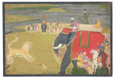Raja Balwant Dev Singh na lvím shikaaru, kolem roku 1750 od Nainsukh