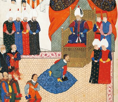 Přijetí maďarského korunního prince Zsigismonda Janose od Suleymana I. dne 29. června od Nakkaş Osman