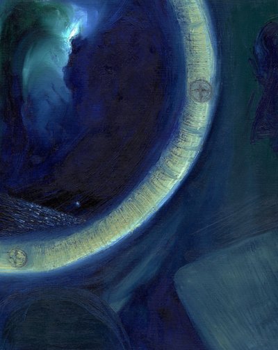 Horní kotviště, 2015, (olej na kartě) od Nancy Moniz Charalambous