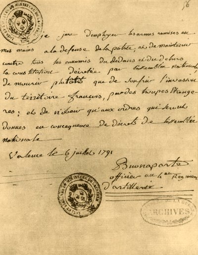 Napoleonova ústavní přísaha, 6. července 1791, 1921. od Napoleon Bonaparte I