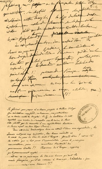 Hrubý návrh textu pro zahrnutí do Le Moniteur Universel, 16. dubna 1801, 1921. od Napoleon Bonaparte I