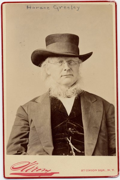 Horace Greeley (1811-72), americký politik a redaktor novin (foto alba) od Napoleon Sarony