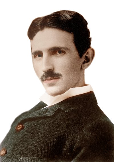 Portrét Nikoly Tesly (1856-1943) (Nikolaj) - Srbský inženýr, fyzik a vynálezce narozený v Chorvatsku - Fotografie Napoleona Saronyho (1821-1896) 1890 od Napoleon Sarony