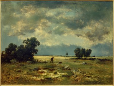 Bouřková krajina (s lovcem) od Narcisse Diaz de la Pena