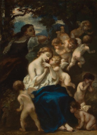 Nymfa s amoríny od Narcisse Virgile Diaz de la Peña