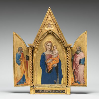 Madona s dítětem, se svatými Petrem a Janem Evangelistou a Mužem bolesti [celý triptych] od Nardo di Cione