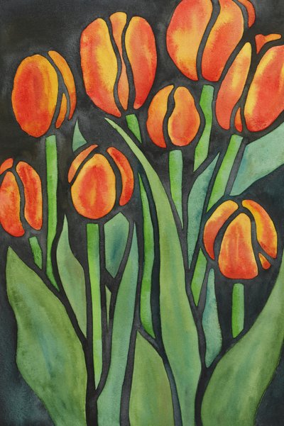 Zářivě oranžové tulipány od Natalie Bruns