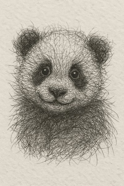 Chlupaté pandí mládě od Natalie Bruns