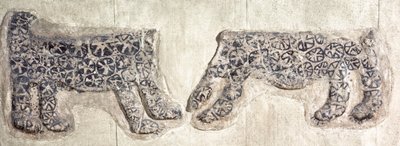 Neolitická nástěnná výzdoba leopardů, vykopávky v Catal Huyuk ve střední Anatolii od Nathan Benn