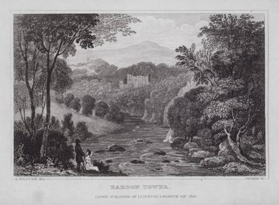 Bardon Tower (rytina) od Nathaniel (after) Whittock
