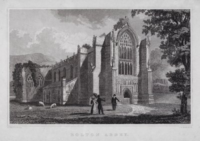 Bolton Abbey (rytina) od Nathaniel (after) Whittock