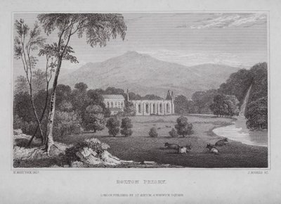 Bolton Priory (rytina) od Nathaniel (after) Whittock