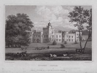 Hornby Castle (rytina) od Nathaniel (after) Whittock