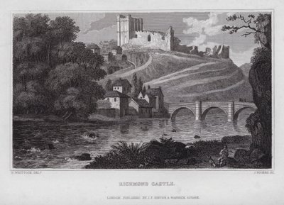 Richmond Castle (rytina) od Nathaniel (after) Whittock