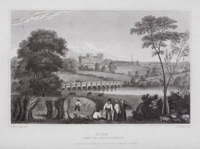 Ripon, z cesty do Masham (rytina) od Nathaniel (after) Whittock