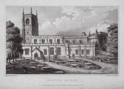 Skipton Church (rytina) od Nathaniel (after) Whittock