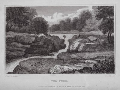 The Strid (rytina) od Nathaniel (after) Whittock