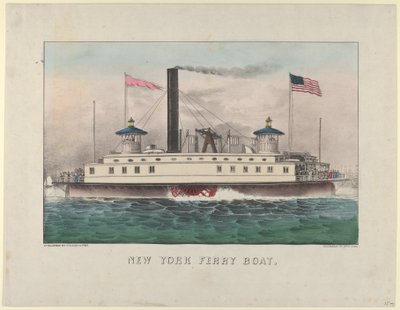 New York Ferry Boat, ca. 1860-65, ca. 1860-65. Tvůrci: Nathaniel Currier, James Merritt Ives, Currier a Ives. od Currier and Ives