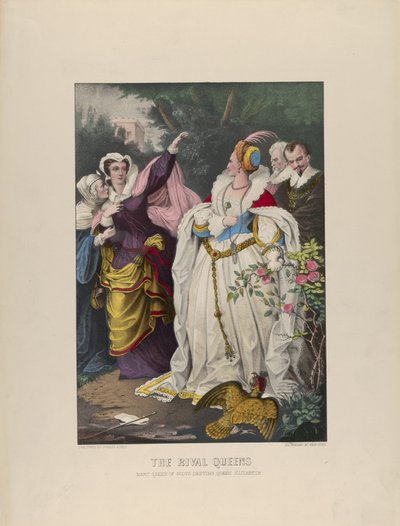 The Rival Queens - Mary Queen of Scots Defying Queen Elizabeth, 1857-72., 1857-72. Tvůrci: Nathaniel Currier, James Merritt Ives, Currier a Ives. od Currier and Ives