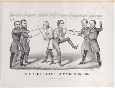 The True Peace Commissioners, 1865., 1865. Tvůrci: Nathaniel Currier, James Merritt Ives, Currier a Ives. od Currier and Ives