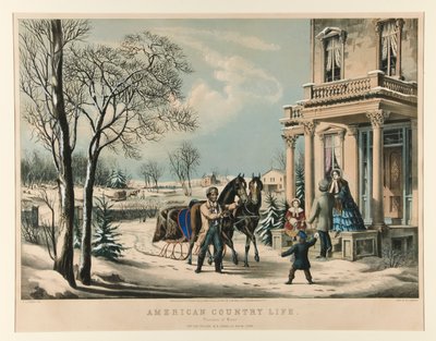 Americký venkovský život./ Pleasures of Winter od Nathaniel Currier