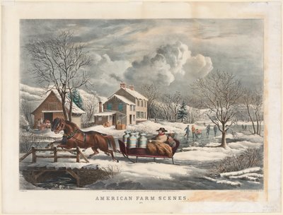 Americké farmářské scény, zima, 1853. od Nathaniel Currier