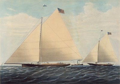 Cutter Yacht Scud of Philadelphia - Model Robert L. Stevens, Esq., 1855. od Nathaniel Currier