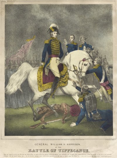 Generál William H. Harrison v bitvě u Tippecanoe, hospoda. 1840 od Nathaniel Currier