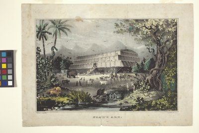 Noemova archa (ručně kolorovaná litografie) od Nathaniel Currier