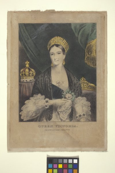 Queen Victoria (ručně kolorovaná litografie) od Nathaniel Currier