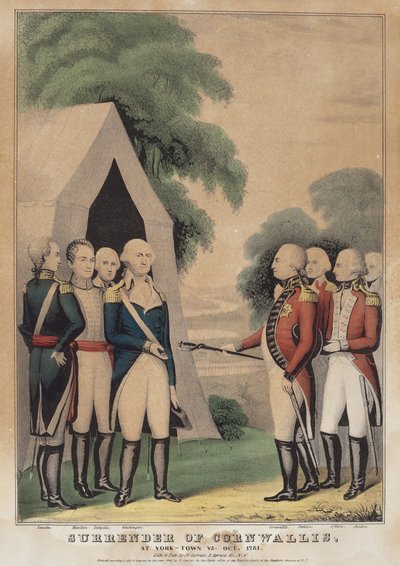 Kapitulace Cornwallis: V York-Town Va. října 1781 od Nathaniel Currier