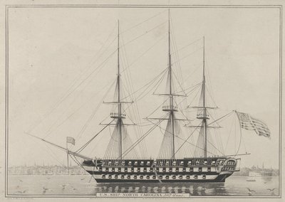 U. S. Ship North Carolina, 102 Guns, 1843., 1843. od Nathaniel Currier
