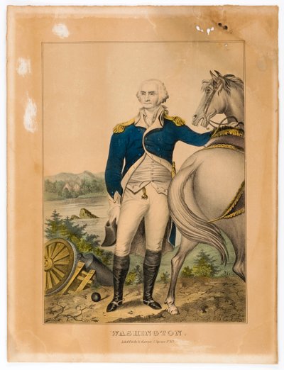 Washington (Stojící u svého koně) od Nathaniel Currier