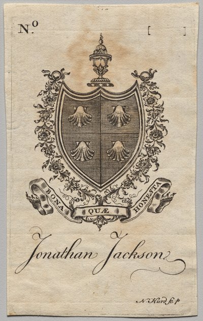 Knihovna: Erb s nápisem Jonathan Jackson od Nathaniel Hurd