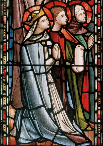 Kristus ve velebnosti za účasti svatých, detail, 1863 (vitráže) od Nathaniel Westlake