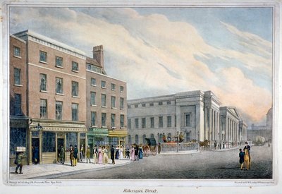 Aldersgate Street, City of London, c1830 od Nathaniel Whittock