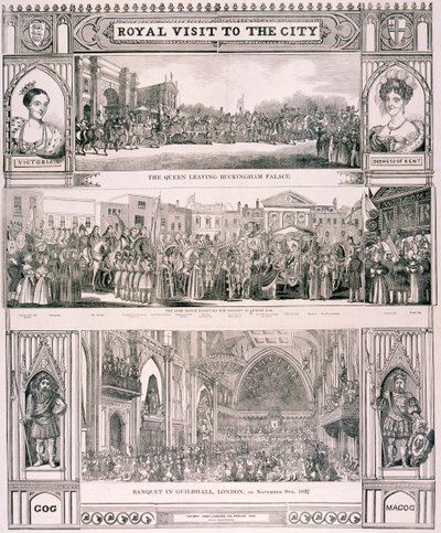 Návštěva královny Viktorie v City of London, 1837 od Nathaniel Whittock