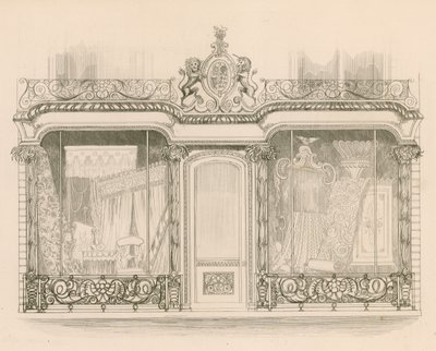 Přední prodejna pro pány Saunders a Woodley, čalouníci, Regent Street, Londýn od Nathaniel Whittock