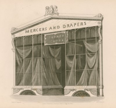 Přední prodejna pro pány Turner a Clark, Mercers and Drapers, Coventry Street, Londýn od Nathaniel Whittock