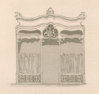 Prodejna ve francouzském stylu Ludvíka XIV. pro pány Sangster, obchodníky s deštníky a tyčemi, Regent Street, Londýn od Nathaniel Whittock