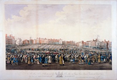 Smithfield Market, West Smithfield, City of London, c1825. od Nathaniel Whittock