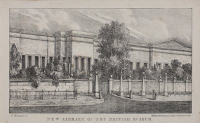 Pohled na novou knihovnu v Britském muzeu, cca 1830 (litho) od Nathaniel Whittock