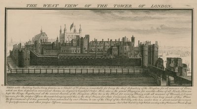 Západní pohled na Tower of London od Nathaniel and Samuel Buck