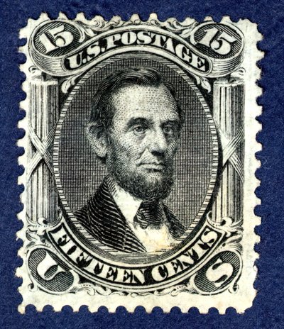 15c Abraham Lincoln F Grill singl, 1867. od National Bank Note Company